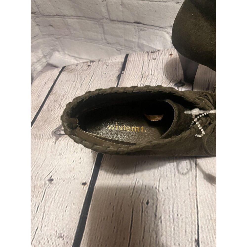 White Mountain Booties Olive Suede Size 8 - Picture 3 of 5